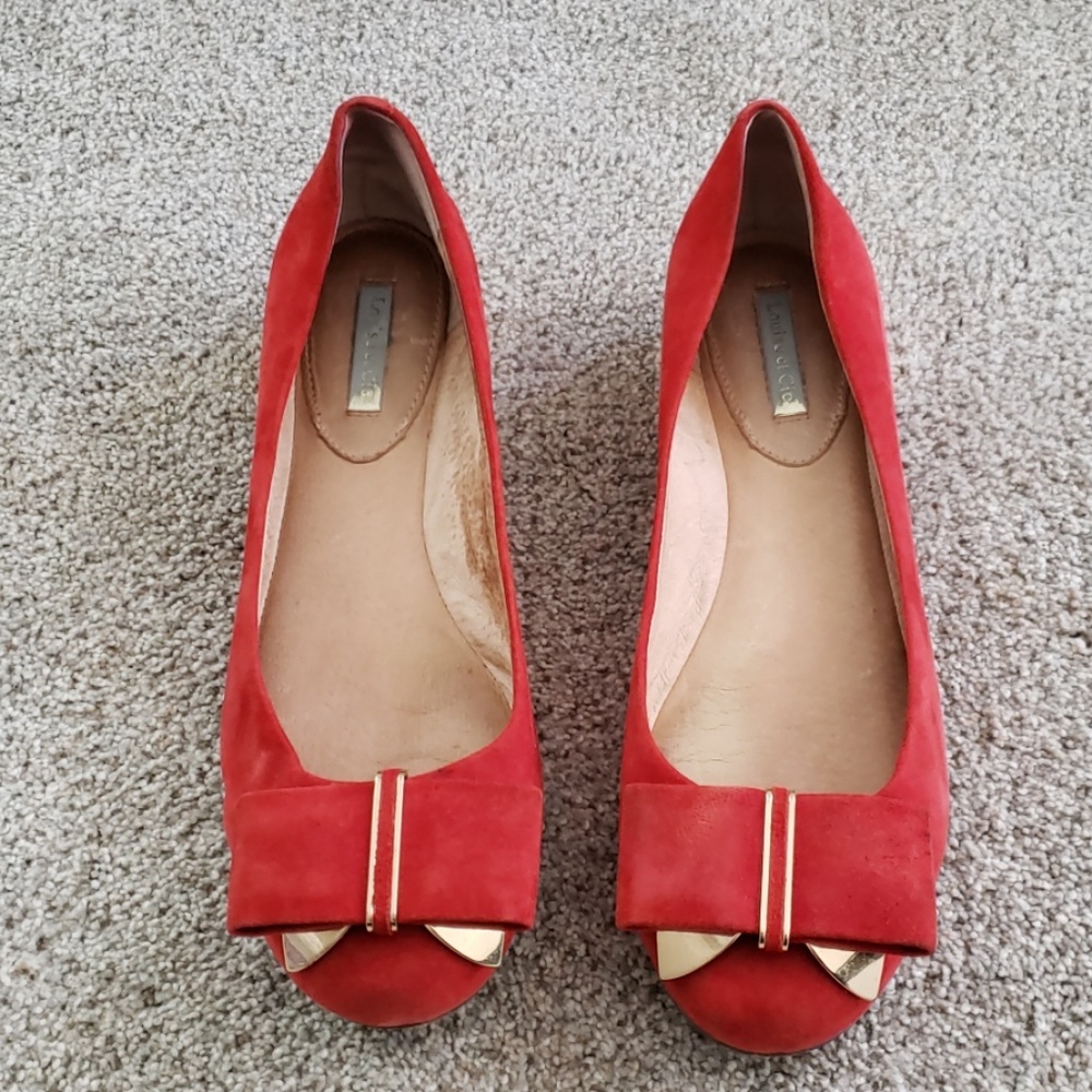 Red Suede Louise et cie flats